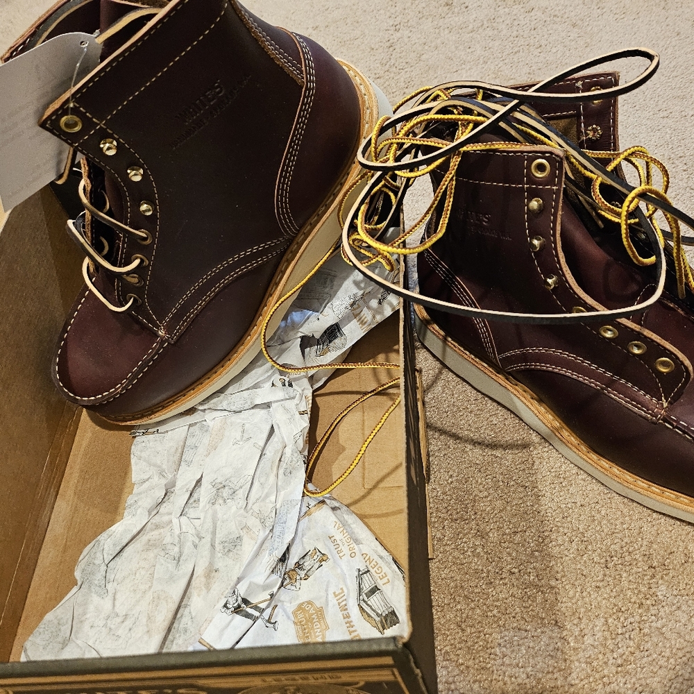 White's Perry 6" Select boots_Double Shot Burgundy color_Mens 9.5 EE